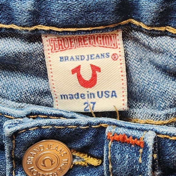 RARE True Religion Joey Jeans 27 Nouveau Forrest Goddess Embroidered Design - Picture 3 of 9